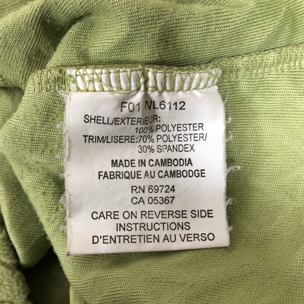 Vtg Columbia Fleece Jacket Green Flowers L - Picture 6 of 8